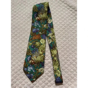 VTG Norton Ditto Houtson Men's Floral Tie Hand Sewn‎ Silk Classic Y2k